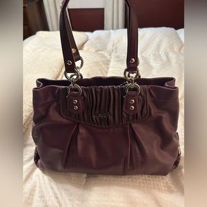 Coach Eddie Purple Leather Bag